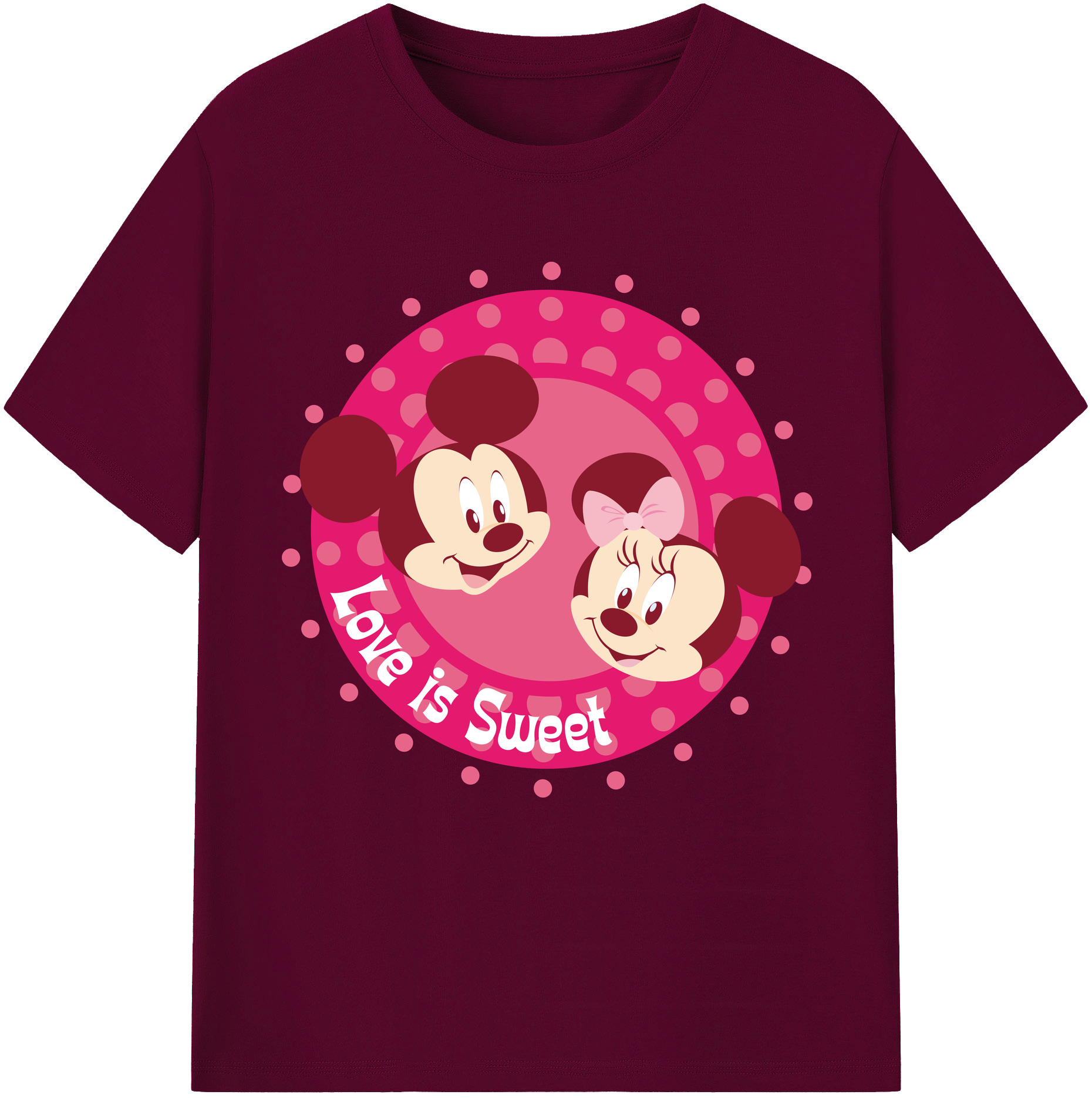 （画像用） ミッキーマウス Mickey Mouse レディースカジュアルプリントTシャツ（綿100％）
